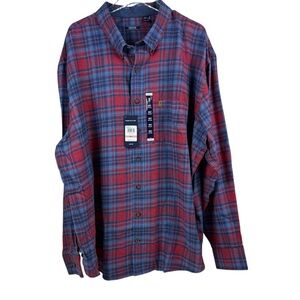 IZOD Stratton Plaid Flannel Button Up Long Sleeve Shirt Men’s Size 3XLT MSRP $70